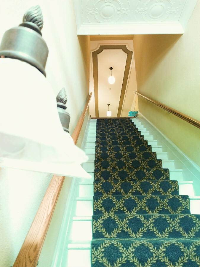 Stairway to the upper level, where Upper Level Bookkeeping offers bookkeeping to Tulsa and Bartlesville, and all 50 states.