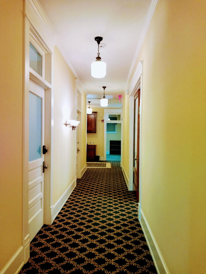 Interior hall of Keeler Building, where Upper Level Bookkeeping offers bookkeeping to Tulsa and Bartlesville, and all 50 states.